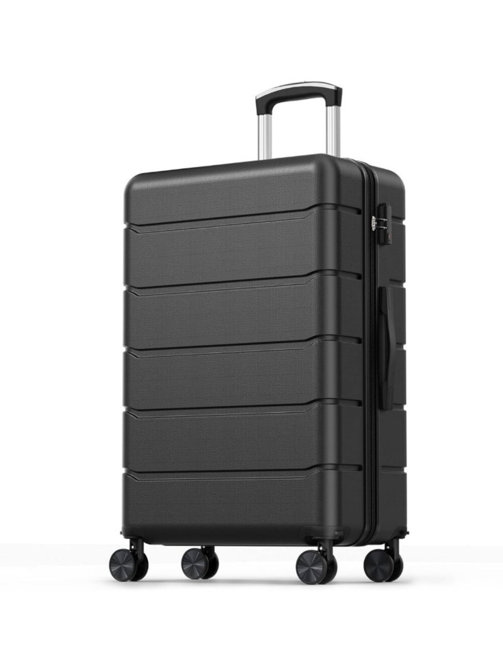 Stylish 28" Hard Shell Checked Luggage Suitcase - Durable Black Travel Bag